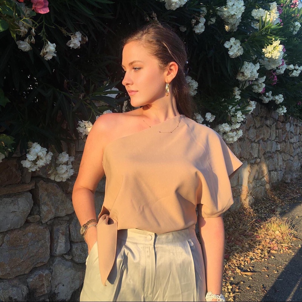 One Shoulder Nude Top